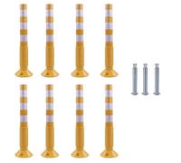 Paletto di sbarramento flessibile da 30 pollici con fascia riflettente for il controllo della folla nel vialetto e la deviazione del traffico(Yellow+white,8pack)