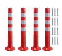 Paletto di sbarramento flessibile da 30 pollici con fascia riflettente for il controllo della folla nel vialetto e la deviazione del traffico(Red+white,4 pack)