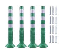 Paletto di sbarramento flessibile da 30 pollici con fascia riflettente for il controllo della folla nel vialetto e la deviazione del traffico(Green+white,4 pack)