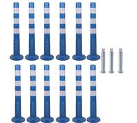 Paletto di sbarramento flessibile da 30 pollici con fascia riflettente for il controllo della folla nel vialetto e la deviazione del traffico(Blue+white,12 pack)