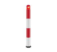 Paletto di Sicurezza a LED Alimentato a energia Solare, palo di parcheggio Riflettente in Metallo, Controllo del Traffico Durevole per Aree sensibili, paletto di Sicurezza Rosso da 3,5x31,4