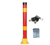 Paletto di sicurezza, barriera di sicurezza per vialetto e garage, con 4 bulloni di ancoraggio gratuiti per aree sensibili al traffico, palo di sicurezza per parcheggio verniciato a polvere giallo, r