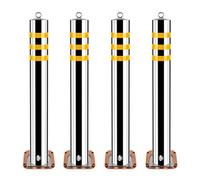 Paletto di Sicurezza, Barriera Parcheggio con Nastro Riflettente, Barriera di Parcheggio, per Parcheggio, Vialetto, Allenamento(Yellow-4pcs,75cm/29.5in)