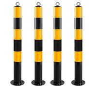 paletto di sicurezza, Barriere di parcheggio a paletto in metallo, 29,5" H * 3" Dia, con anelli sospensione, protezione for vialetto privato(4pcs)