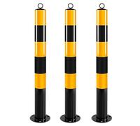 paletto di sicurezza, Barriere di parcheggio a paletto in metallo, 29,5" H * 3" Dia, con anelli sospensione, protezione for vialetto privato(3pcs)