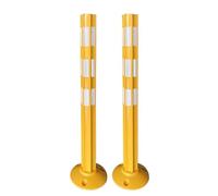 Paletto di sicurezza giallo da 31,5" con strisce riflettenti, colonna di avvertimento for lavori di costruzione stradale/sicurezza del parcheggio/controllo della folla nel traffico(A,4Pcs)
