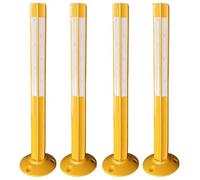 Paletto di sicurezza giallo da 31,5" con strisce riflettenti, colonna di avvertimento for lavori di costruzione stradale/sicurezza del parcheggio/controllo della folla nel traffico(B,4Pcs)