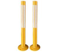 Paletto di sicurezza giallo da 31,5" con strisce riflettenti, colonna di avvertimento for lavori di costruzione stradale/sicurezza del parcheggio/controllo della folla nel traffico(B,2Pcs)