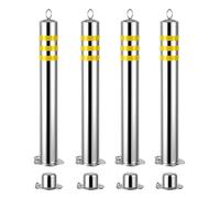 Paletto di Sicurezza, Paletto di Sicurezza in Acciaio Inox, Dissuasori di Sicurezza for Parcheggio Rimovibili, Facile Installazione(Yellow-4pcs,75cm/29.5in)