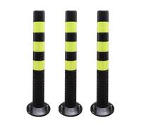 Paletto Di Sicurezza, Paletto Stradale In Plastica Con Collari Riflettenti, Dissuasori Di Parcheggio Ad Alta Elasticità, Paletti Di Segnalazione Per Marciapiedi, Fissi Con Vite(Black (3pcs))
