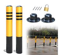 Paletto di Sicurezza Rimovibile e bloccabile per vialetti, Coni di Segnalazione Gialli e Neri per Il Controllo del Traffico in parcheggi di Magazzini/Garage, Resistenti e Impermeabili.