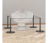 Paletto di Sostegno, Corde e Pali per Moquette per Mostre D'Arte, Musei, Impediscono Il Contatto Ravvicinato, Base in Gomma Antiscivolo e Stabile