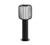 Paletto Esterno Contemporaneo Ravello Metallo Nero Policarbonato Bianco E27