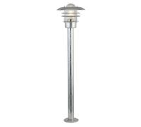 Paletto Esterno Corrado Acciaio Argento Vetro Trasparente 1 Luce E27 [EEK: A++]