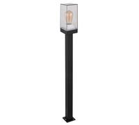 Paletto luminoso E27 segnapasso esterno nero luci da esterno lampada da terra da giardino, alluminio, dimmerabile con telecomando, 1x LED RGB 8,5W 806Lm, LxPxH 10x10x100 cm