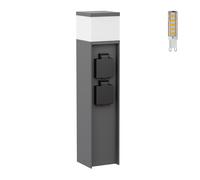 ledscom.de Paletto luminoso PODEL per esterni, 39cm, antracite, 2 prese, incl. lampadina G9, 501lm, bianco caldo