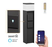 Paletto luminoso PODEL per esterni Smart Home 39cm nero 2 prese incl. G9 [EEK: D]