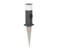 ledscom.de Paletto luminoso POLLY con picchetto a terra per esterni, 35cm, antracite, presa G9, presa di corrente