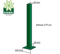 Paletto palo quadro quadrato plastificato 60x60 per recinzione modulare staffa