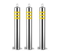 Paletto per Parcheggio Rimovibili, Dissuasori di Sicurezza for Parcheggi Paletto for Barriera Stradale in Acciaio Inossidabile for Traffico Stradale, 60 cm(3pcs)