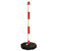 Colonna bianco rossa per catena plastica h 90 cm paletto segnaletica con base - Gimi