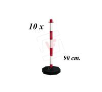 PALETTO PLASTICA H.CM.90 PER CATENA SEGNALETICA BIANCA ROSSA pezzi 10