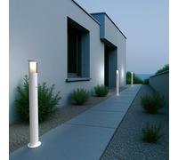 Paletto Solare 80cm in Acciaio Bianco con Sensore Movimento e Picchetto Colore Bianco Naturale 4.000K