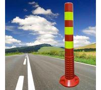 Paletto Stradale in Plastica con Collari Riflettenti, Dissuasori di Parcheggio Ad Alta Elasticità del Pali di Parcheggio Fissi for Dissuasori di Sicurezza for La Separazione delle(Yellow,73cm)