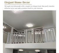 Pali Baluster di tipo quadrato, Balaustra for scale in ferro e vetro temperato, bianco nero, diverse misure(White,105cm(41 3/8"))