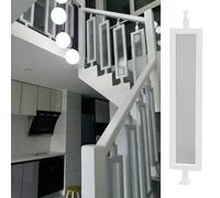 Pali Baluster di tipo quadrato, Set di balaustre for scale in ferro e vetro, nero bianco, altezze 60-120 cm(White,110cm(43 1/4"))