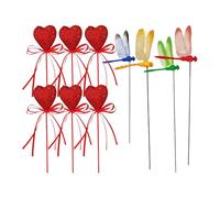 Pali Da Giardino A Forma Di Libellula Decorazione Per Giardino | Floreali a Forma di Cuore Per Progettisti Del Paesaggio Fai Da Te Giardinieri Percorso Prato Cortile Balcone Vacanze San