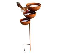 Pali da giardino antiruggine a 3 ripiani per uccelli | Rain Collection - Mangiatoia per uccelli, per cortile, prato, portico, sentiero, aiuola, terreno, colibrì selvatico, farfalla