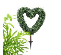 Pali da giardino - Decorazione per esterni a forma di cuore per San , cartello artificiale a forma di cuore, segna sentiero in finto bosso per feste di nozze, giardino, prato, portico