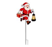 Pali da giardino di Natale, cartelli illuminati a LED con pupazzi di neve - Babbo Natale con lanterna design Babbo Natale Yard Sign | per giardino, cortile, fattoria, prato, passerella, sentiero