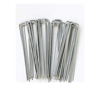 Pali da Giardino in Acciaio a Forma di U da 100 Pezzi, perni da Terra Resistenti for Fissare teloni, coperture, Tubi e reti all'aperto(Dia 0.3-4x20cm/0.12-1.6X7.9in)