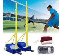Pali Da Pallavolo Per Giardino Con Ruote, Pali Da Pallavolo Resistenti Per Interni Ed Esterni Con Rete Da Pallavolo E Rete Da Badminton, Regolabili In 4 Altezze Da 1,55 M A 2,1 M