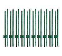 Pali da Recinzione in Metallo 91cm-215cm, Confezione da 10, Pali a U Robusti Senza Scavo per Reti Metalliche, Pali in Acciaio per Giardino e Esterni(185cm (Splicable))