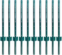 Pali da Recinzione in Metallo 91cm-215cm, Confezione da 10, Pali a U Robusti Senza Scavo per Reti Metalliche, Pali in Acciaio per Giardino e Esterni(91cm)