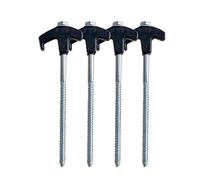 Pali da tenda a vite, 4 pezzi, ancoraggi filettati in metallo resistente, per campeggio, picchetti