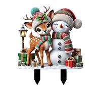 Pali del Giardino Di Natale | Pannelli Decorativi in Acrilico 2D per Cortile Di Vacanze | Picchetti Da Giardino Esterno per La Decorazione Della Casa Di Natale, Decorazione Del Cortile Festive per