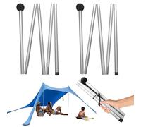 Pali del telaio telescopico, 10 sezioni pali della tenda, pali del telo regolabile in lega di alluminio, pali della tenda da spiaggia leggera non a vasca per campeggio escursionistico