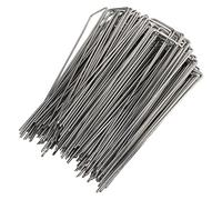 Pali di giardino a forma di Althwuyu U, perni in acciaio zincato per posizionamento in tessuto, configurazione di zolla, controllo dei tubi, 100 pacchetto, 1,6 × 3,9 pollici (Rughessness 3mm/0.12in)