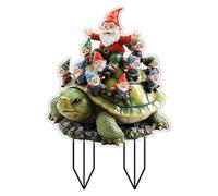 Pali Di Giardino Gnome, Con Design Acrilico 2D, Dimensioni Standard, Su Tartaruga Di Tartaruga, Bastone Da Terra Decorativo, Luminoso E Colorato, Per Giardino, Percorsi O Pentole Di Fiori