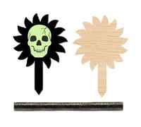 Pali di Halloween - Teschio luminoso da giardino con paletti decorativi per esterni - Decorazioni di Halloween in legno per feste autunnali all'aperto all'aperto cortile prato sentiero portico patio