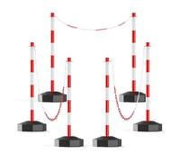 Pali di parcheggio, Pali for il controllo del traffico e la gestione della folla(Red (6pcs))