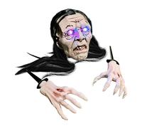 Pali di scheletro di Halloween, scheletri che si alzano da terra, paletti per braccia e mani, luci e suoni, decorazione spettrale per feste in cortile, esterni, prato, patio, festival, casa infestata