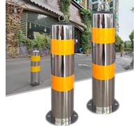 Pali di Sicurezza per Vialetti, Pali di Sicurezza in Acciaio Inox per Vialetti Nastri Riflettenti Pali di Sicurezza per Vialetti, Dissuasore in Metallo Barriera di Parcheggio Larga 114 Mm, 2X