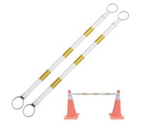 Pali di Sicurezza telescopici Regolabili, da 1,2 a 2 Metri, Coni stradali Riflettenti, Confezione da 2, Multicolore Giallo e Bianco per Il Controllo della Folla e Una Maggiore visibilità.