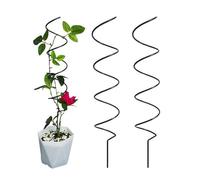 Pali di supporto per piante, 3 bastoncini intrecciati in ferro, 43 cm, per interni ed esterni, giardino, pomodori, rose, viti