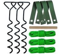 Pali e supporti per alberi da 40,1 cm per alberi pendenti, kit di picchetti a spirale resistenti per raddrizzare alberi giovani, pali in metallo da giardino per resistere a forti venti all'aperto